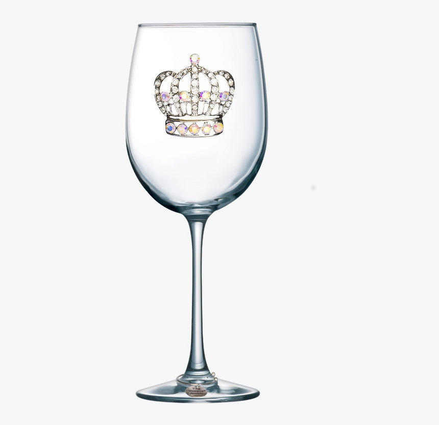 Large Crown Jeweled Stemmed Wine Glass - Wine Glass Crown Transparent, HD Png Download, Free Download