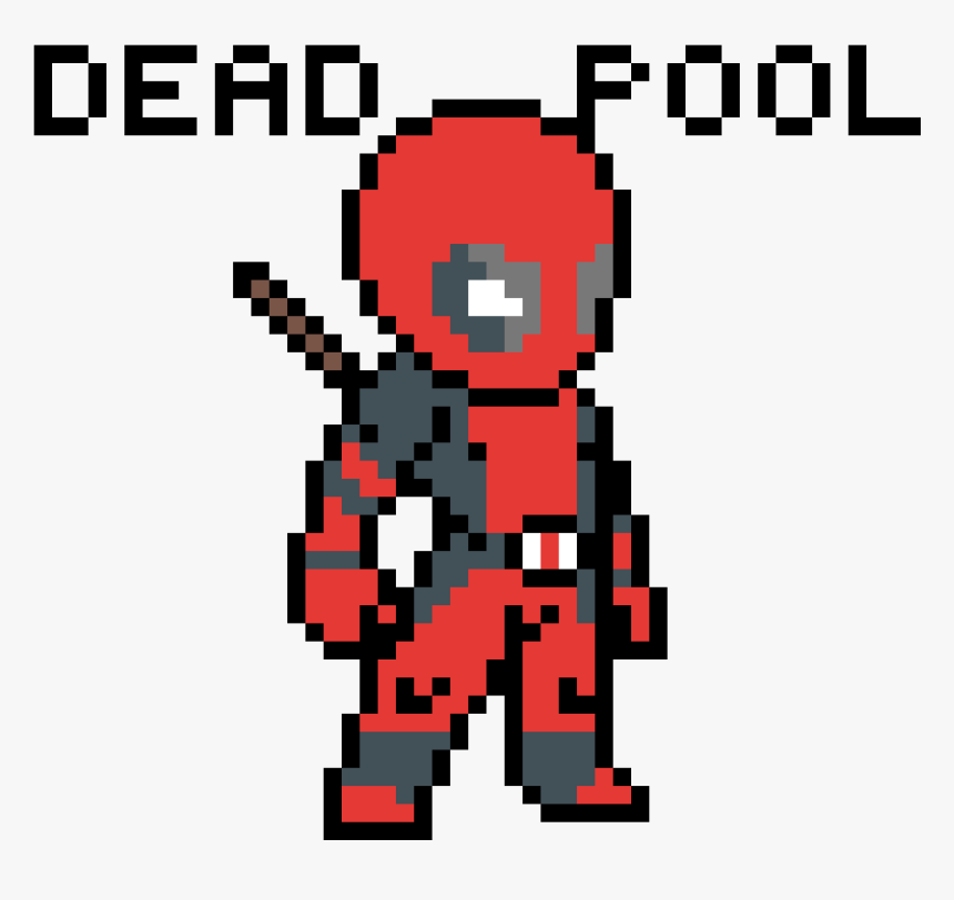 Pixel Art Minecraft Deadpool , Transparent Cartoons - Deadpool Pixel Png, Png Download, Free Download