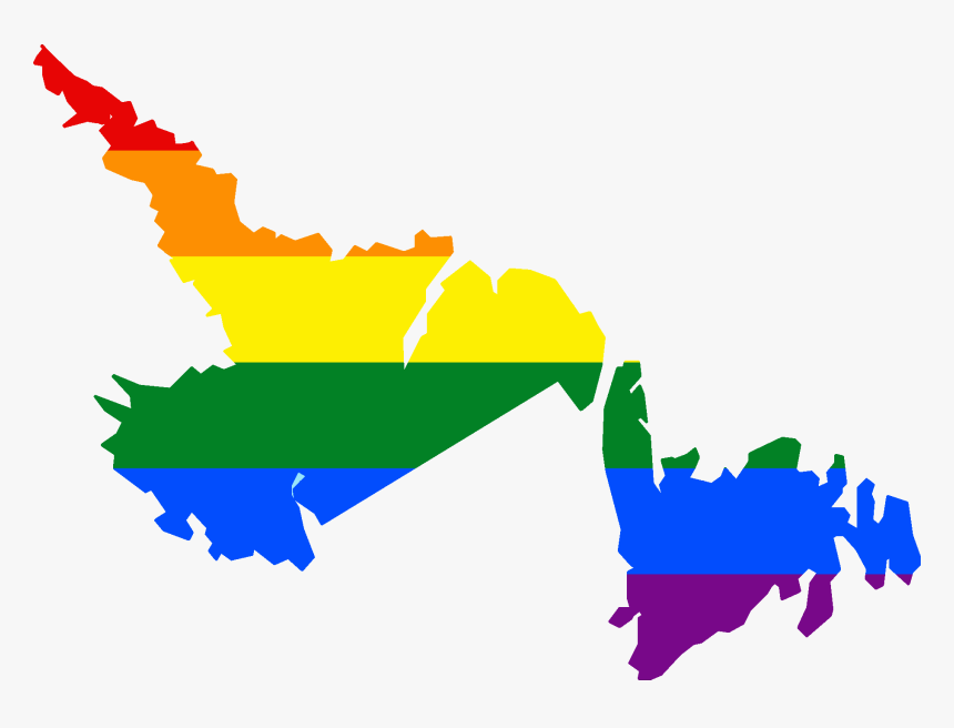 Lgbt Flag Map Of Newfoundland And Labrador - Newfoundland And Labrador Flag Map, HD Png Download, Free Download