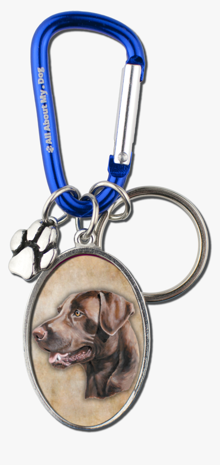 Chocolate Lab Cameo Carabiner Keychain - Labrador Retriever, HD Png Download, Free Download