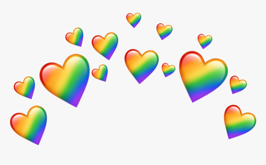 #emojis #emoji #coeur #hearts #coeurs #png #coeurpng - Rainbow Heart Emoji Crown, Transparent Png, Free Download