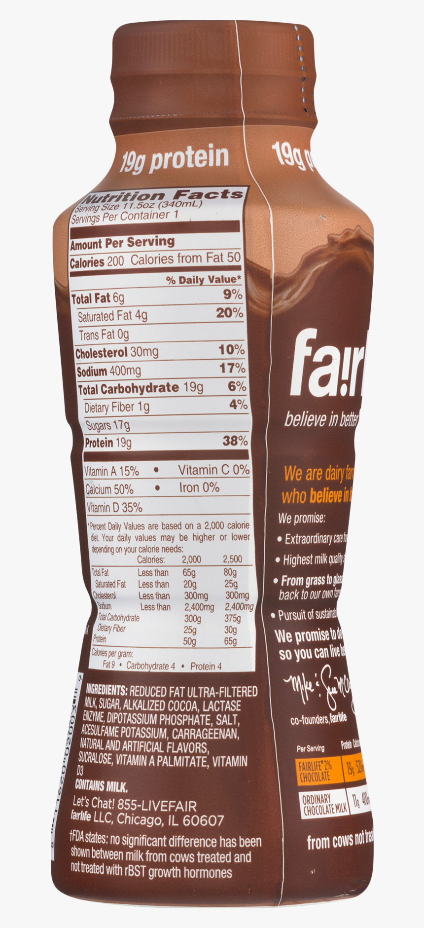 Fairlife Chocolate Milk Nutrition, HD Png Download, Free Download