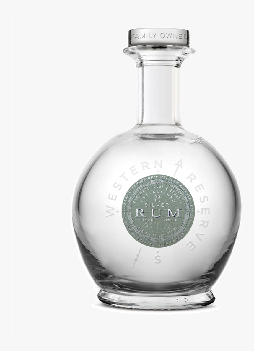 Silver-rum , Png Download - Glass Bottle, Transparent Png, Free Download