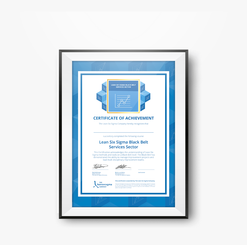 Lean Six Sigma Company Certificate, HD Png Download, Free Download