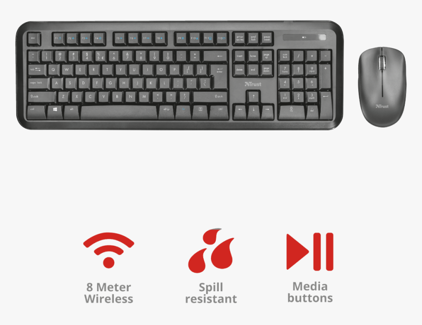 Nova Wireless Keyboard With Mouse - Zebronic Wireless Keyboard And Mouse Combo, HD Png Download, Free Download