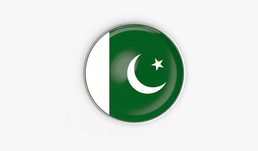 Round Button With Metal Frame - Pakistan Flag Circle Png, Transparent Png, Free Download