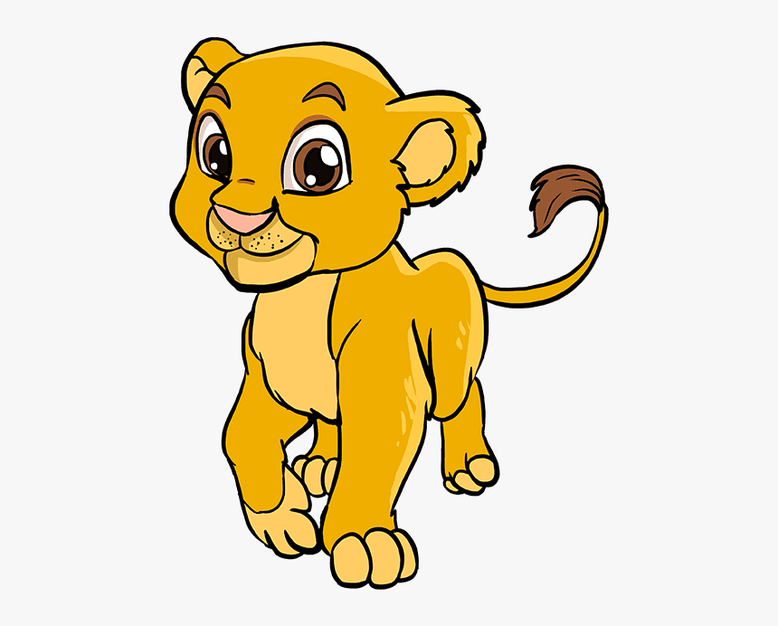 How To Draw Baby Lion - Drawing Of A Baby Lion, HD Png Download, Free Download