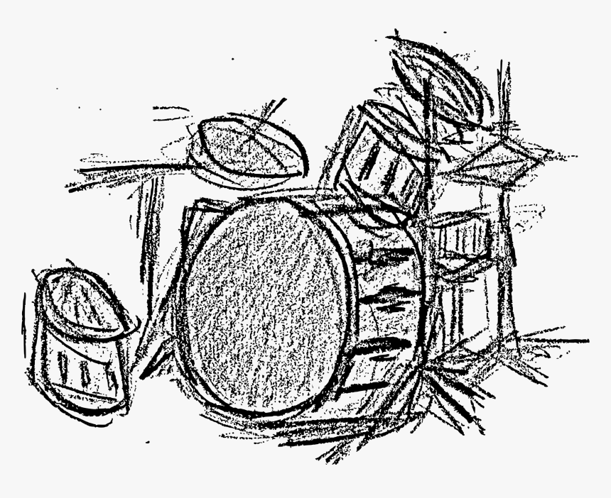 Drum Set In Black And White Clip Arts - Davulun Sesi Uzaktan Hoş Gelir Atasözünün, HD Png Download, Free Download