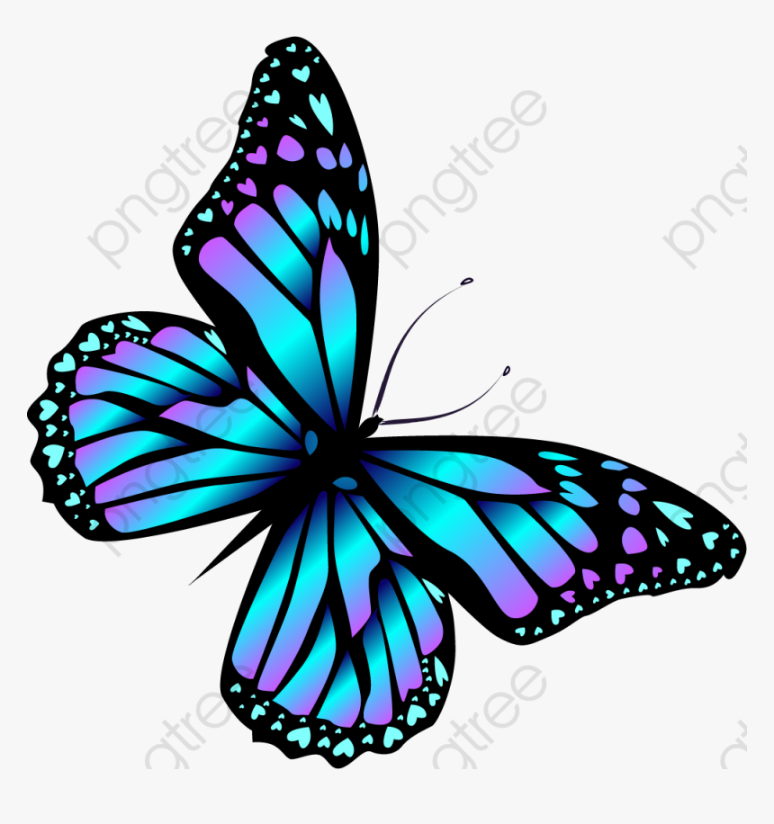 Clip Art Cartoon Blue - Azul Dibujos De Mariposas, HD Png Download, Free Download