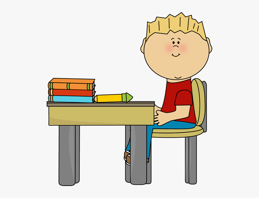 Boy Sitting At Desk Clipart, HD Png Download, Free Download