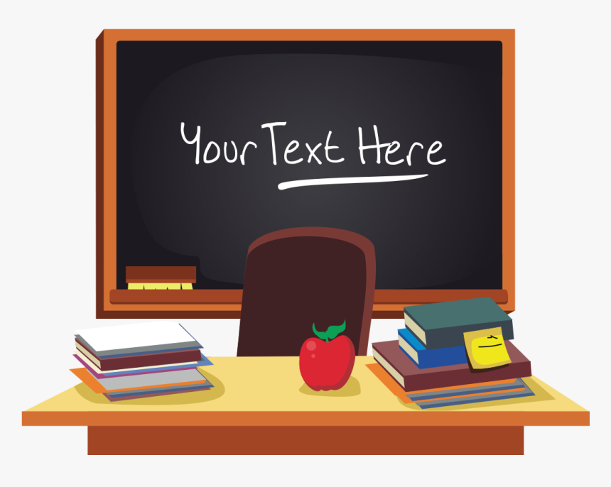 Transparent Blackboard Png Teacher Office Desk Clipart Png