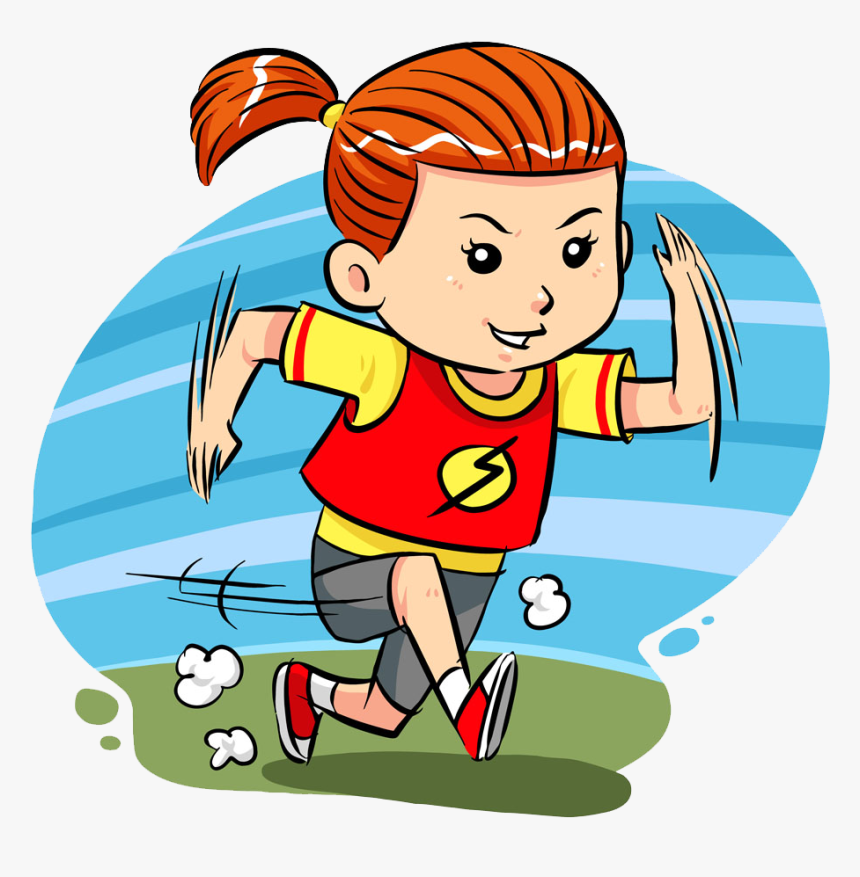 Running Cartoon Clip Art Girl Transprent Png - Girl Running Fast Clipart, Transparent Png, Free Download