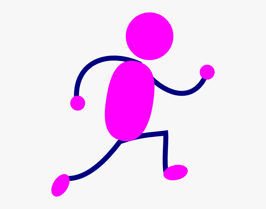 Girl Running Running Girl Clipart Free Download Clip - Pink Stick Man Running, HD Png Download, Free Download