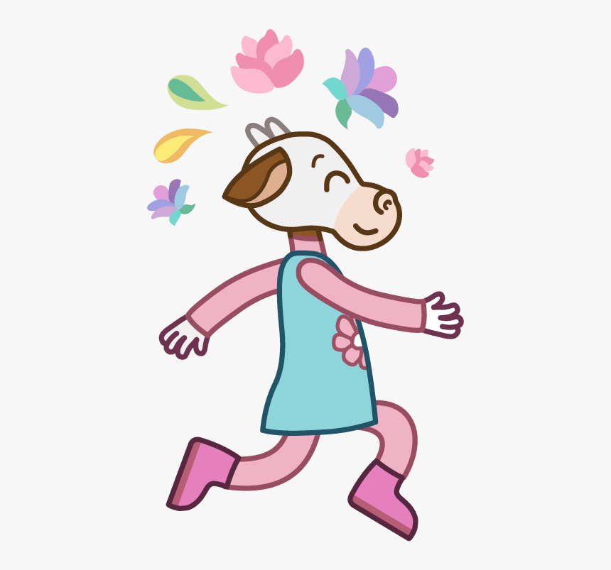 Veronica The Cow Running - Cartoon, HD Png Download, Free Download