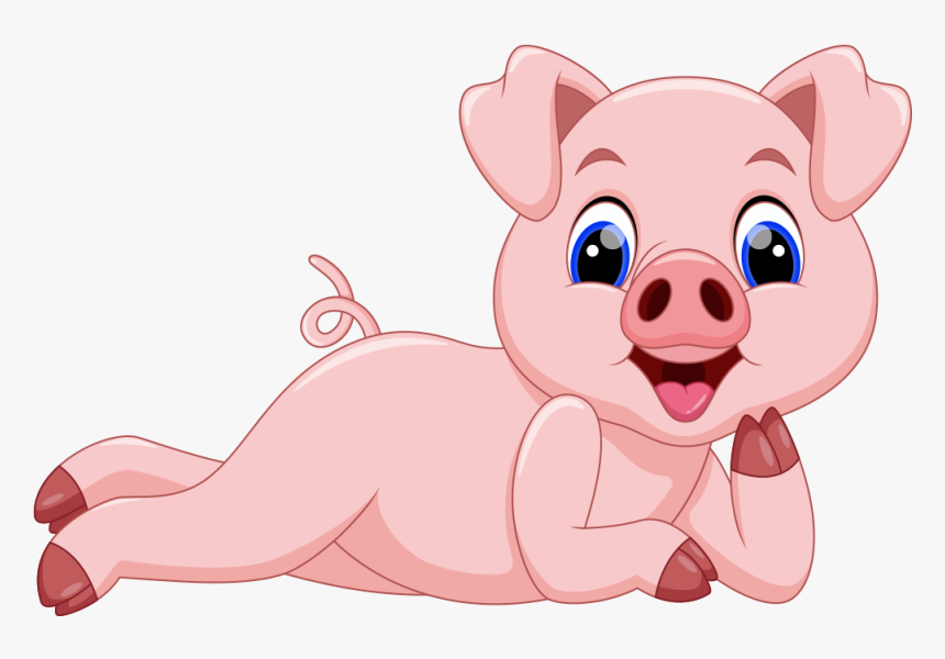 Domestic Pig Cartoon Illustration - Cute Female Pig Cartoon, HD Png Download, Free Download