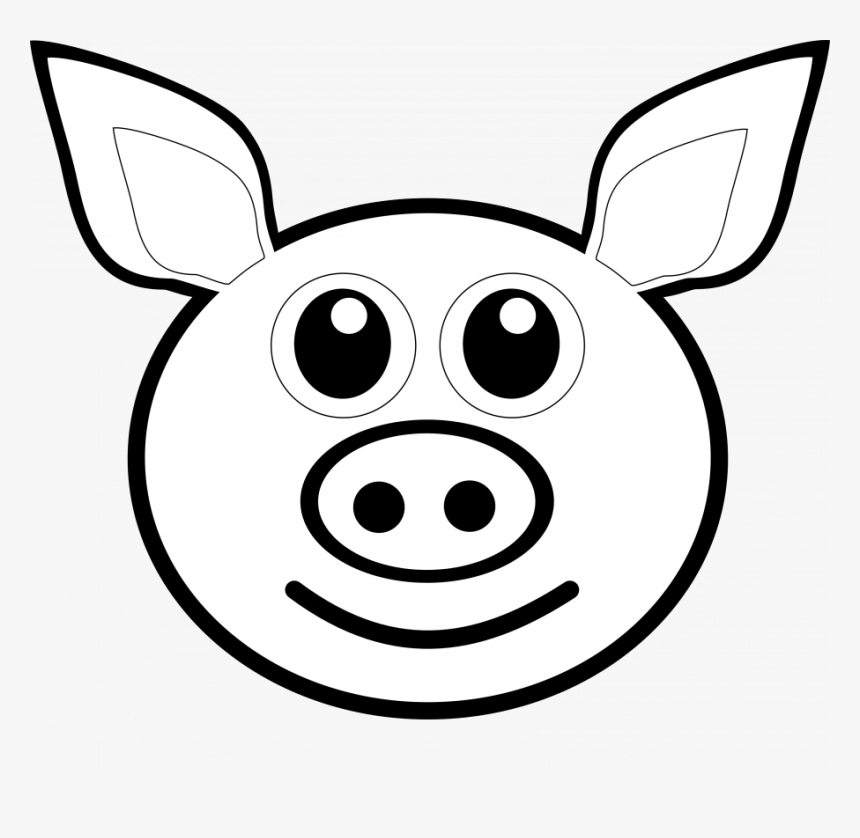 Pig Face Clipart Black And White, HD Png Download, Free Download