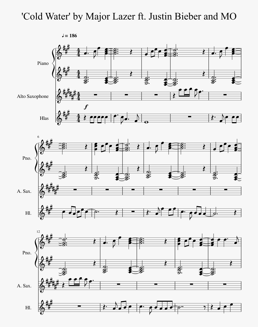 Cold Water Piano Notes, HD Png Download, Free Download