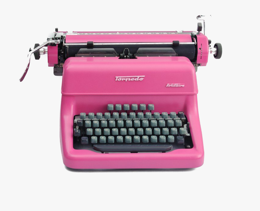 Pink Typewriter Transparent Image - Transparent Background Typewriter Clipart, HD Png Download, Free Download