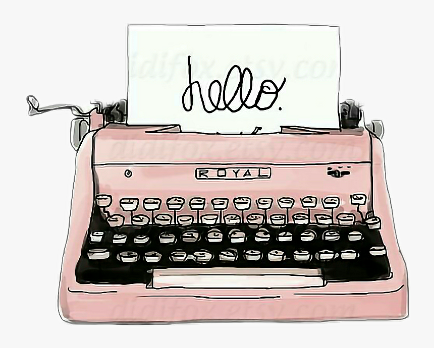 #typewriter #retro #vintage #hello #freetoedit - Dibujo Maquinas De Escribir, HD Png Download, Free Download