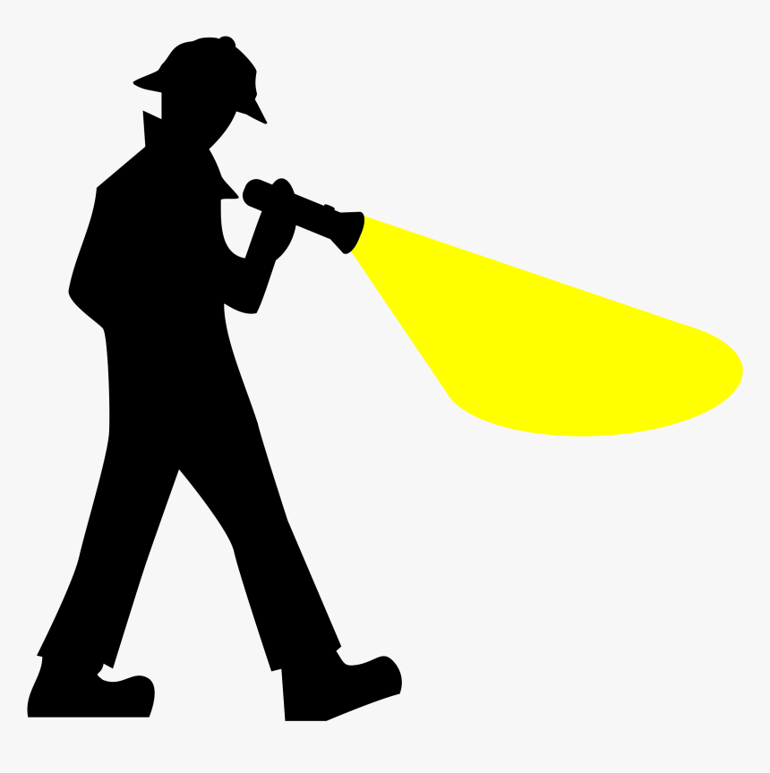 Detective, Torch, Searching, Man, Person, Flashlight - Detective Silhouette Clip Art, HD Png Download, Free Download