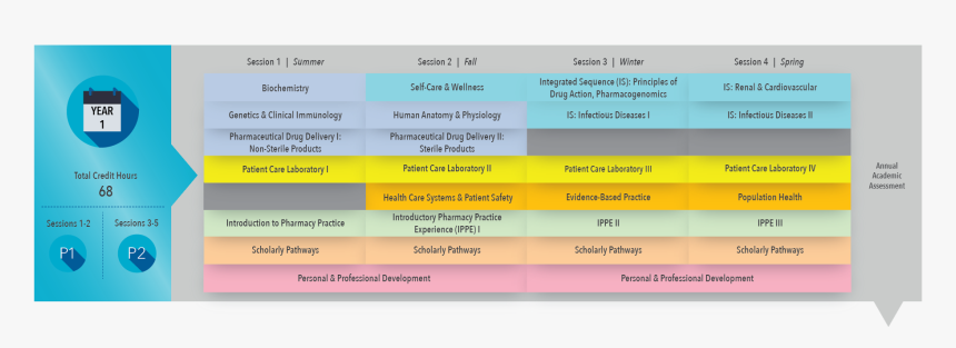 Year One Curriculum Schedule - Mcw Pharmacy School Curriculum, HD Png Download, Free Download