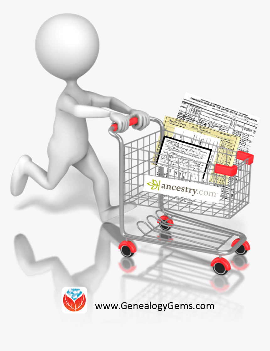 Getting The Most Out Of Ancestry - Stick Figures Shopping Cart, HD Png Download, Free Download