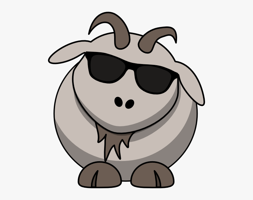 Goat With Sunglasses Clip - Goat Clip Art, HD Png Download, Free Download