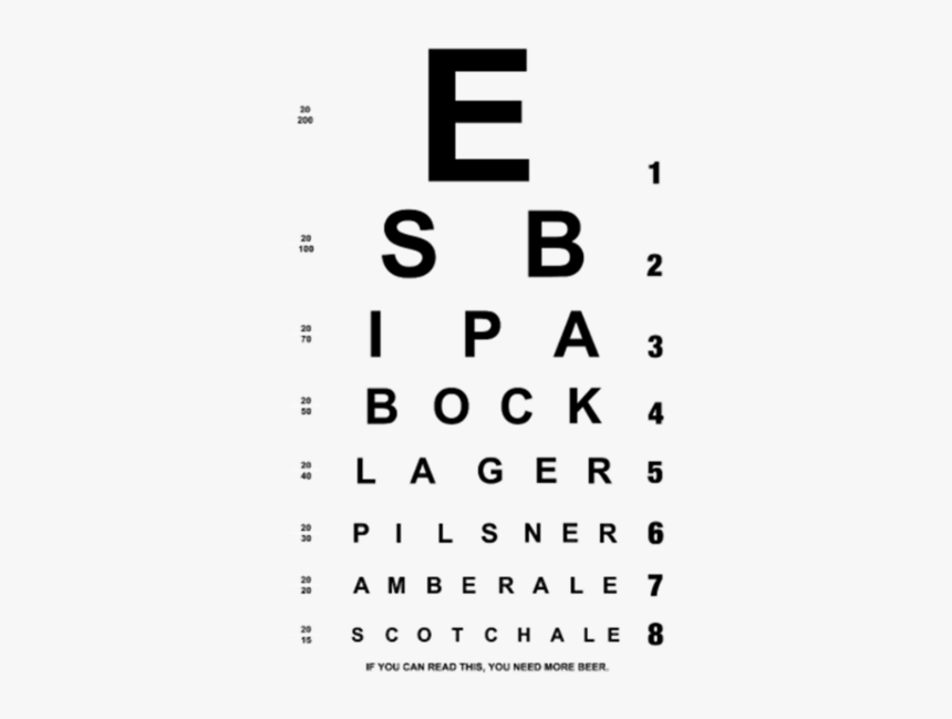 Beer Eye Chart - Cool Text Graphic Design, HD Png Download, Free Download