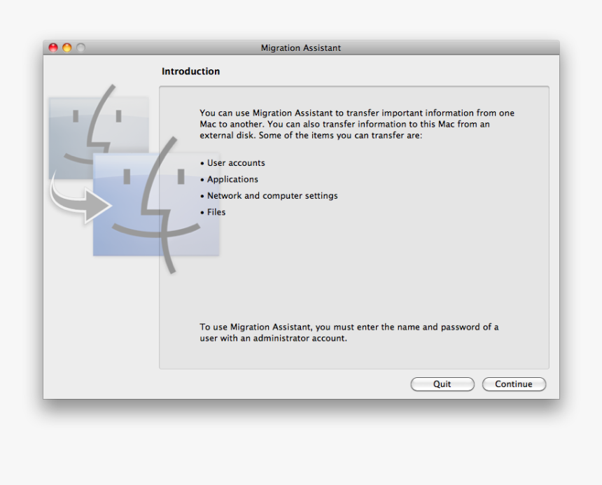 Migration Assistant Introductory Screen - Mac, HD Png Download, Free Download
