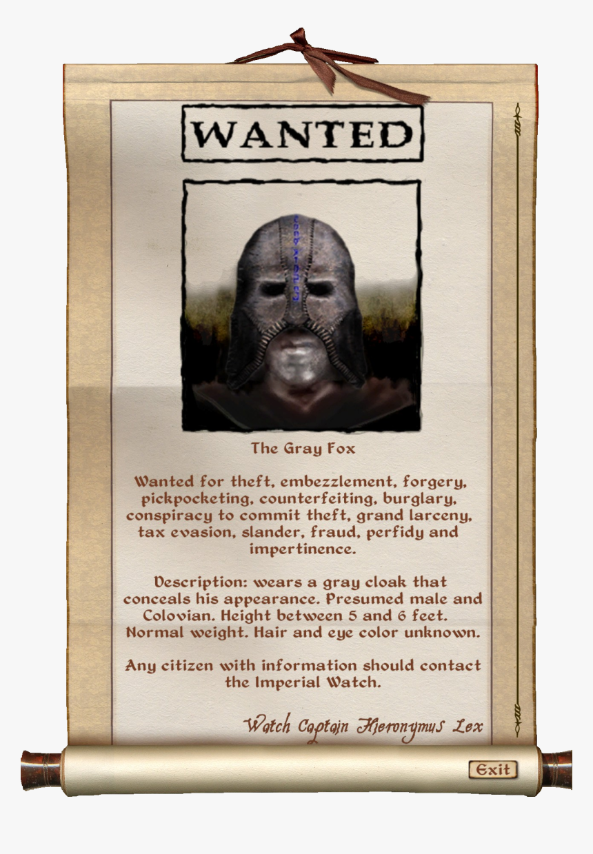 No Caption Provided - Grey Fox Wanted Poster, HD Png Download, Free Download