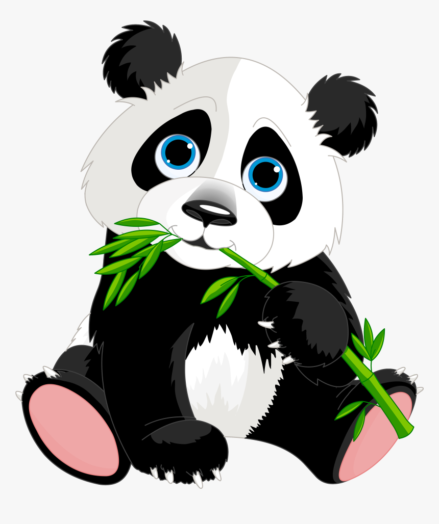 Cute Giant Cartoon Illustrations Panda Red Clipart - Panda Clipart, HD Png Download, Free Download