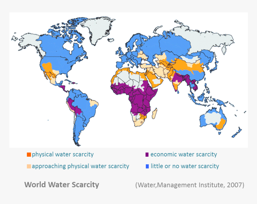 World Map Water Scarcity 2017, HD Png Download, Free Download