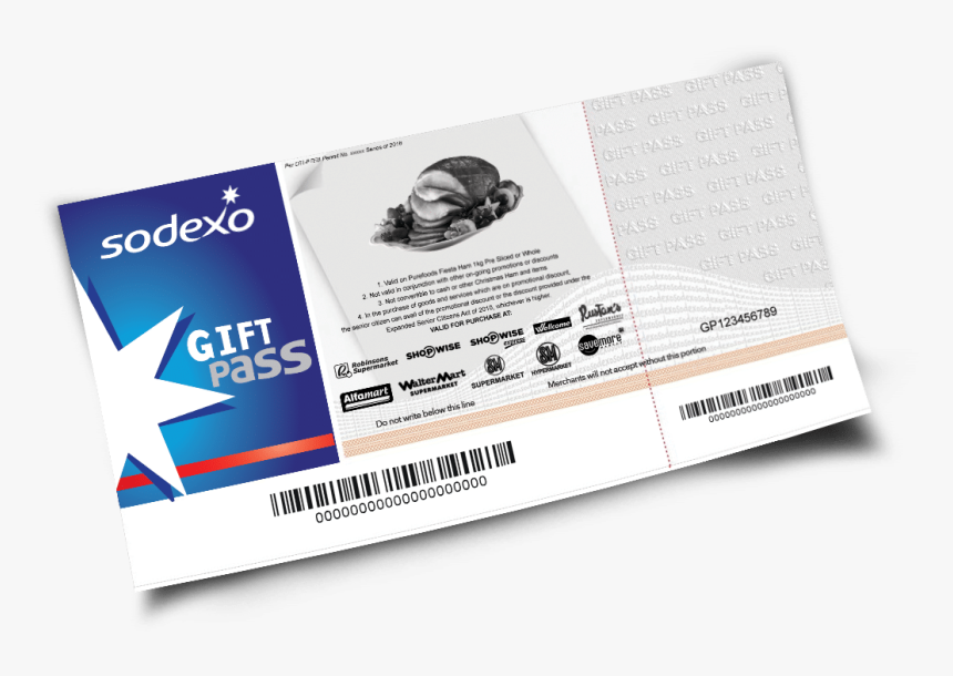 Christmas Ham Gift Pass - Sodexo Abenson Gift Card, HD Png Download, Free Download