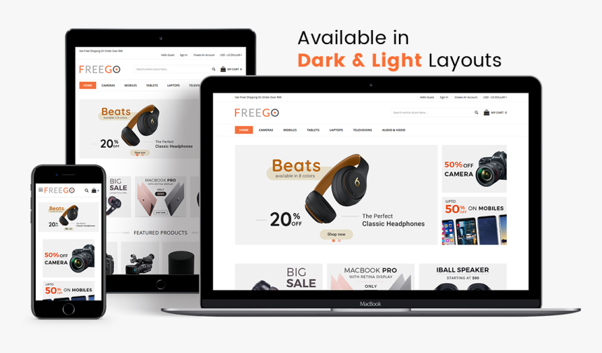 Free Magento 2 Theme - Wordpress Theme, HD Png Download, Free Download