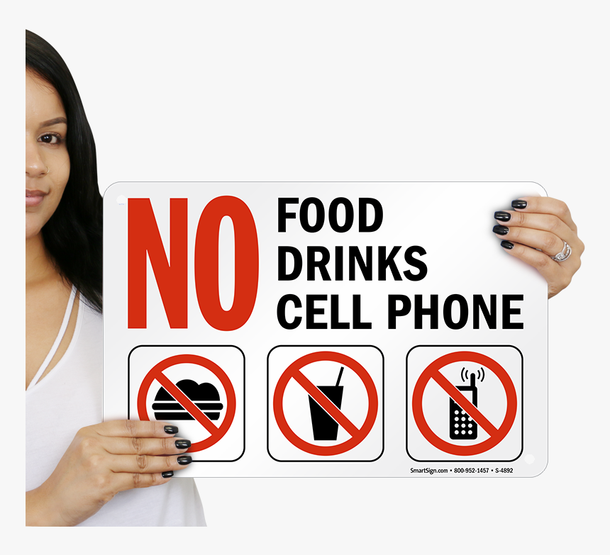 No Food Drinks Cell Phone Property Sign - No Food Drinks Cell Phone, HD Png Download, Free Download