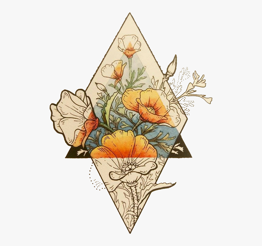 Transparent Fall Flower Clipart - Geometric Flower Tattoos Designs, HD Png Download, Free Download