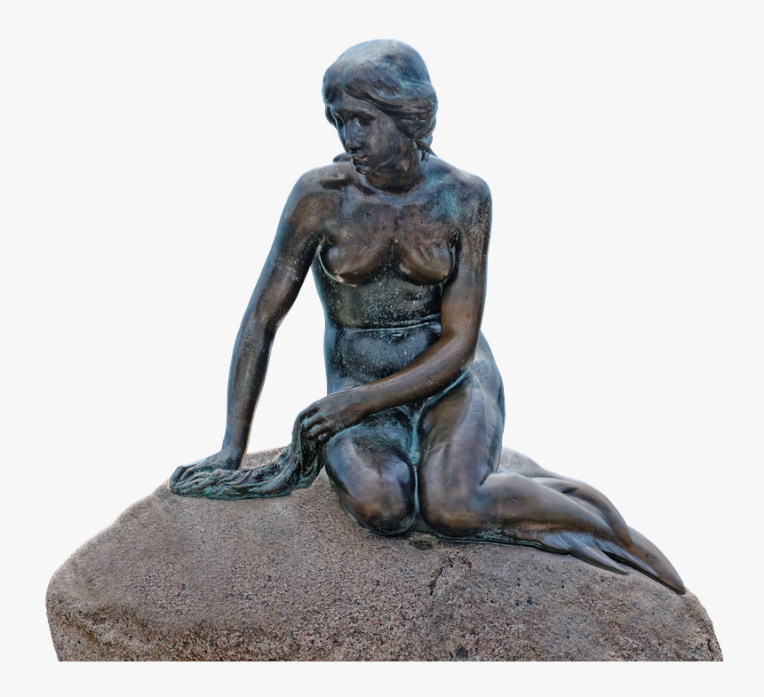 Water, Monument, Copenhagen, Denmark, Mermaid - Little Mermaid Statue, HD Png Download, Free Download