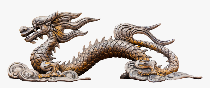 Transparent Oriental Dragon Clipart - Sculpture Chinese Dragon Statue, HD Png Download, Free Download