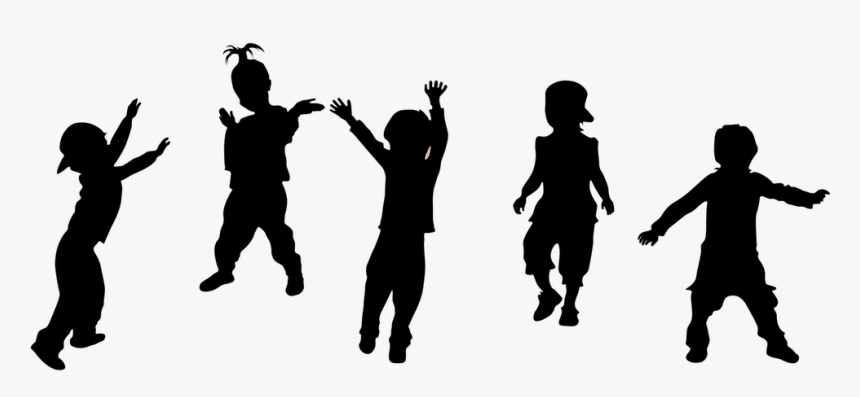 Kids, Silhouette, Party, Children, Dance, Black - Silhouette Children Clipart, HD Png Download, Free Download