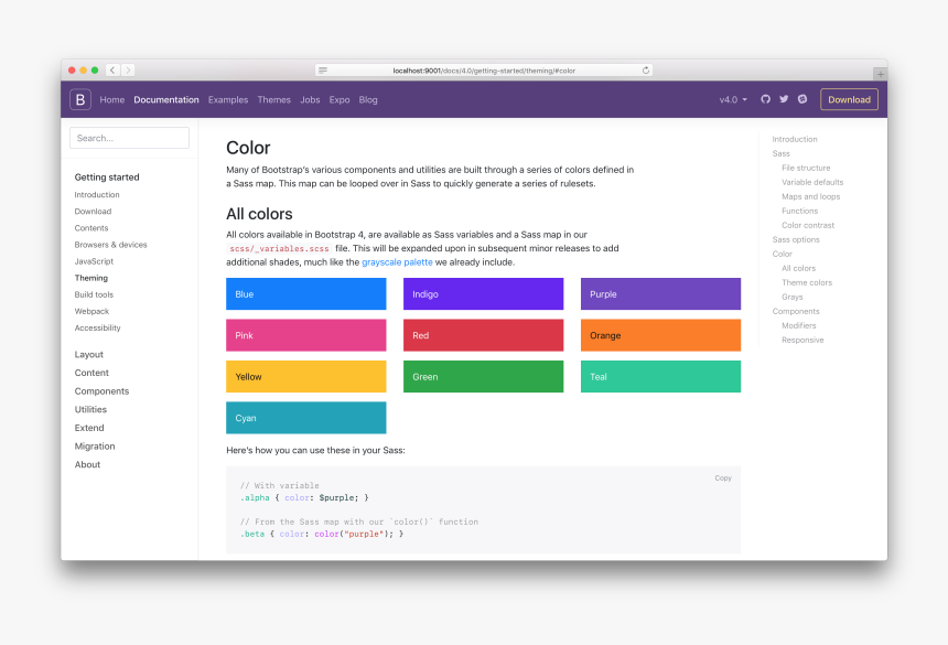 Bootstrap Theming Docs Page - Background Colors In Html5, HD Png Download, Free Download