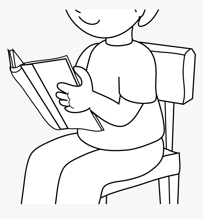 Child Sitting On Chair Clipart - Sitting Black And White Clipart, HD Png Download, Free Download