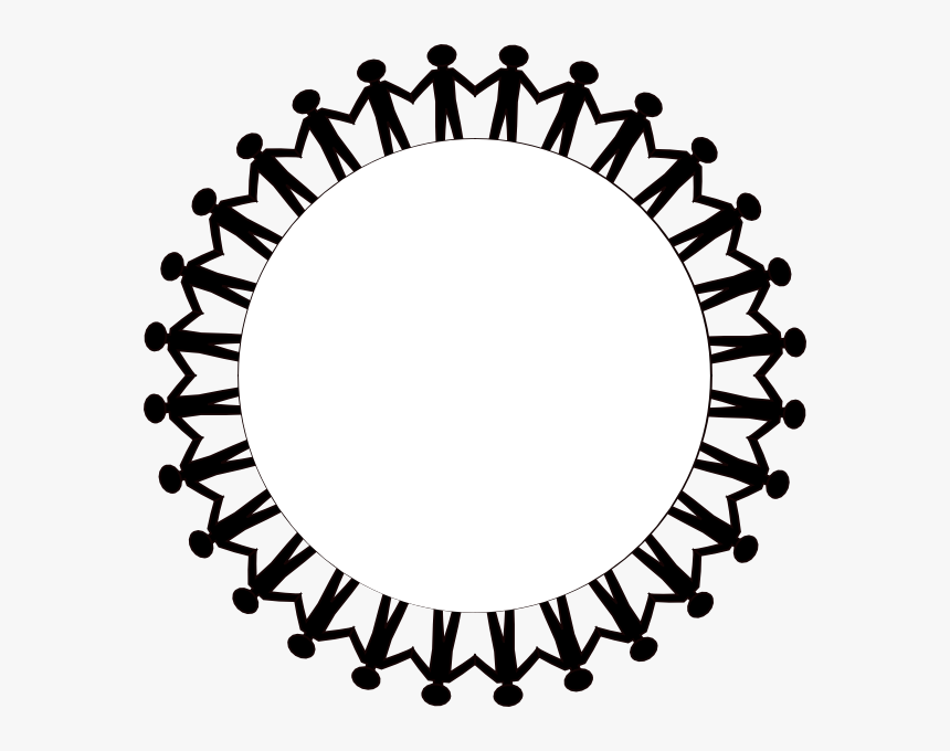 Children Holding Hands Black And White Clipart Images - People Holding Hands Circle, HD Png Download, Free Download