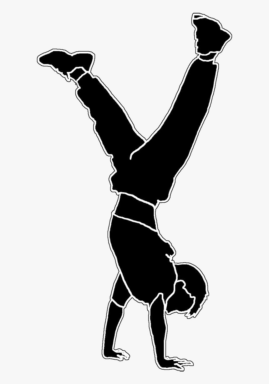 Boy Doing Handstand Black Silhouette - Boy Doing Handstand Silhouette, HD Png Download, Free Download