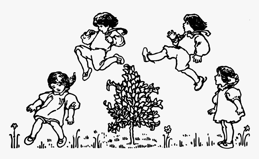 Clip Art Jumping Kids And White - Jump Clipart Black And White Png, Transparent Png, Free Download