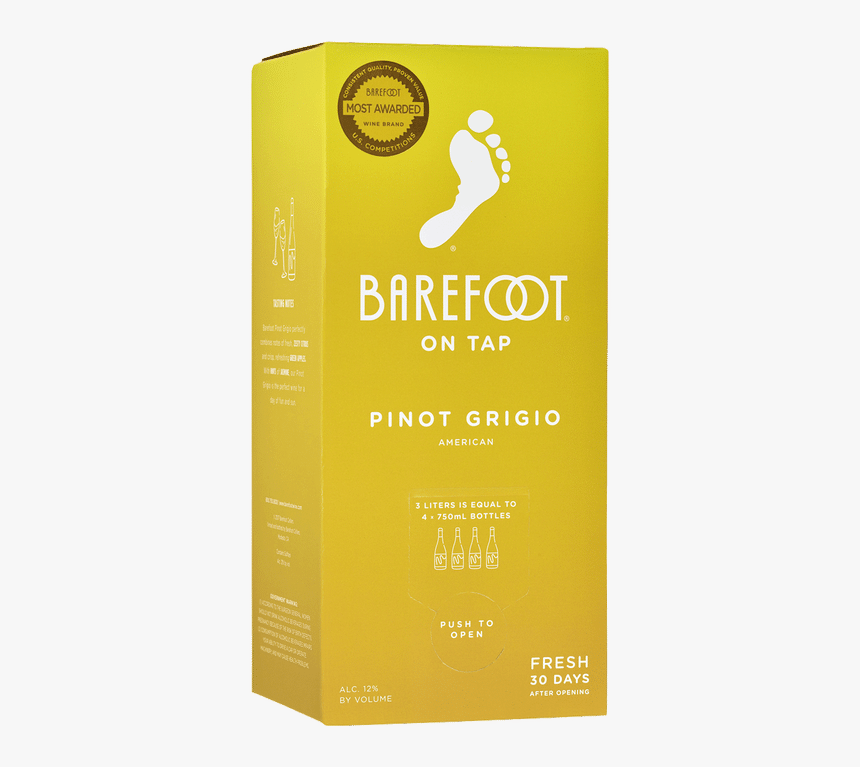 Barefoot On Tap Pinot Grigio - Barefoot Wine, HD Png Download, Free Download