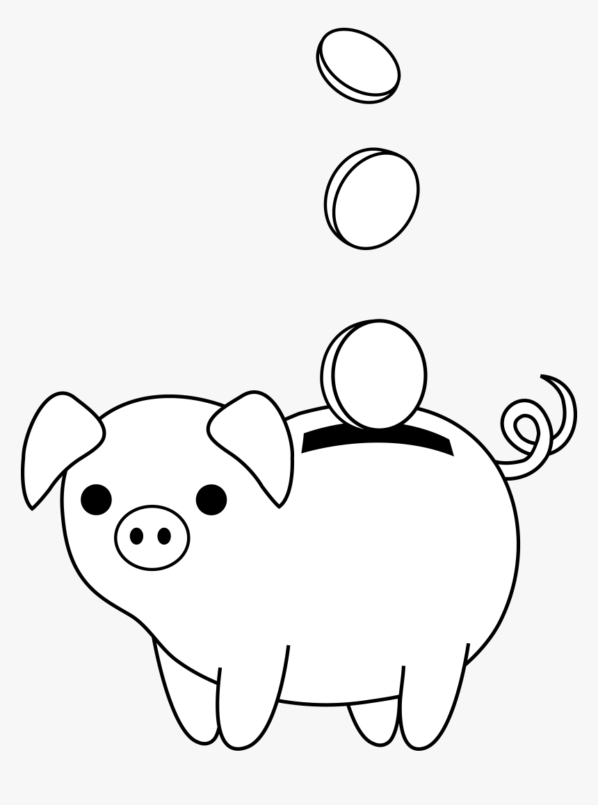 Transparent Bank Clipart - Piggy Bank Drawing Cute, HD Png Download, Free Download