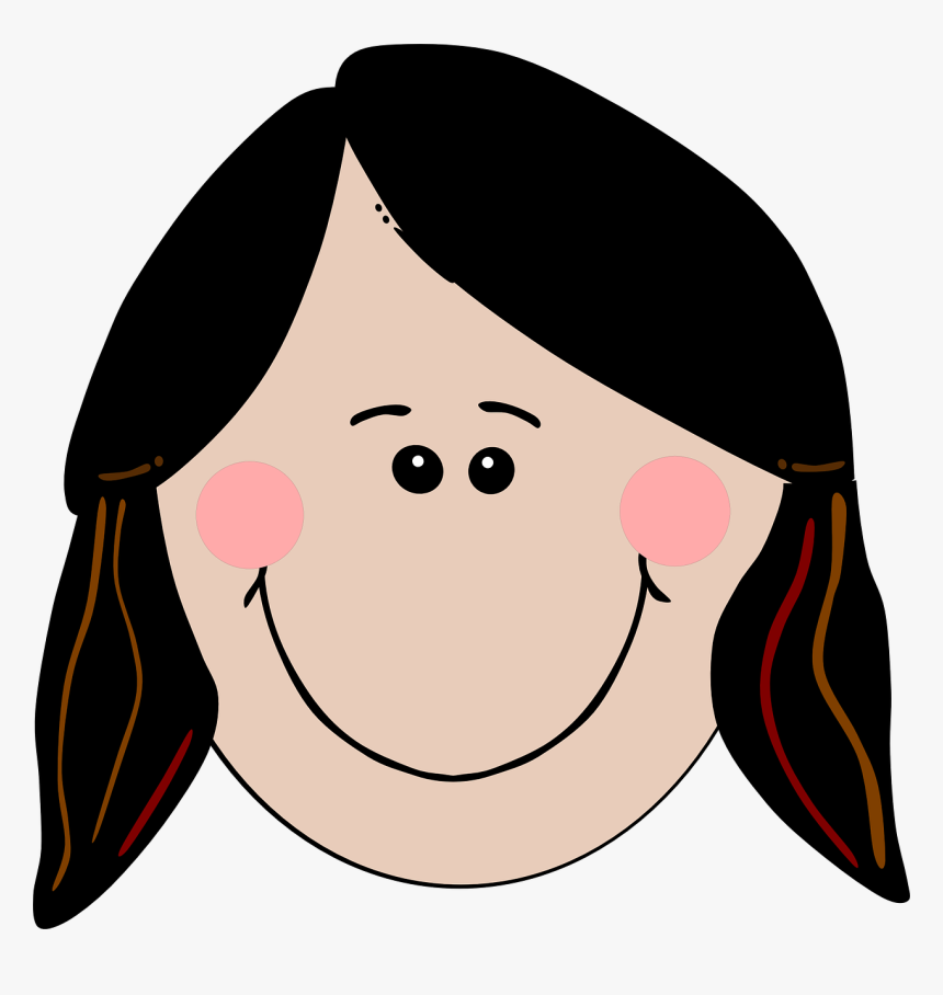 Girl Happy Smiling - Smiling Girl Face Clipart, HD Png Download, Free Download