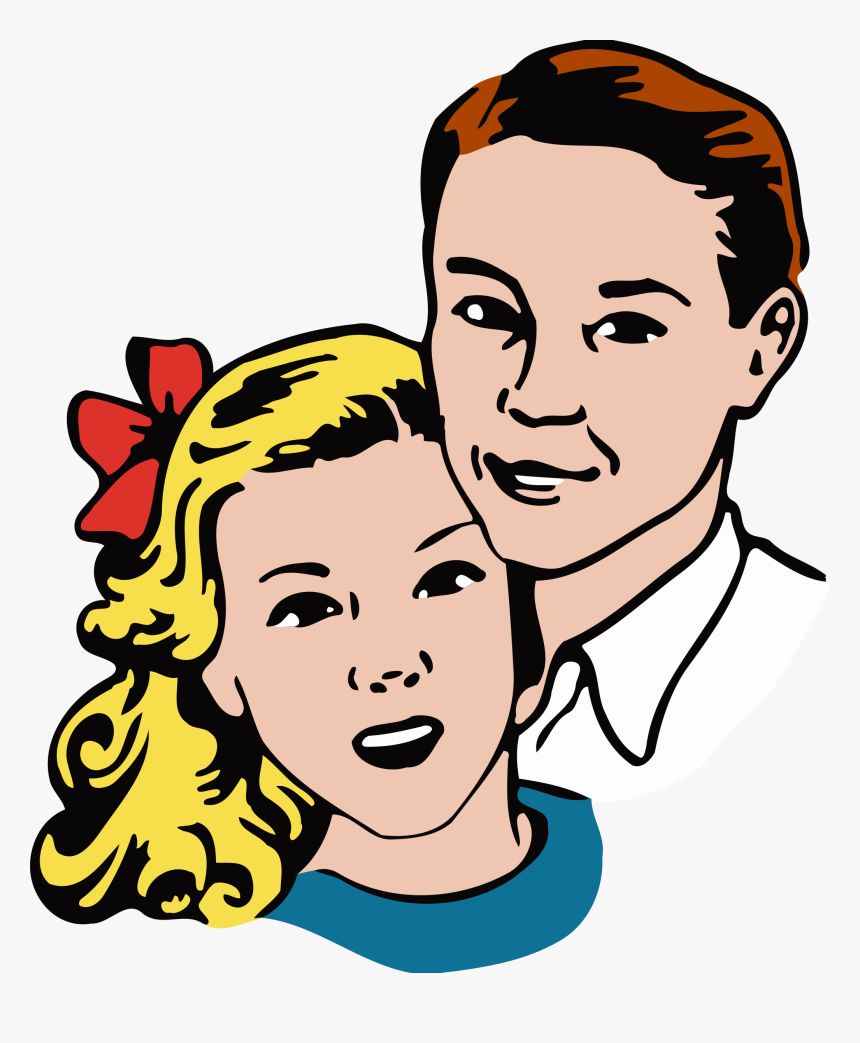 Young Couple Clip Arts - Vintage Couple Black And White Clip Art, HD Png Download, Free Download