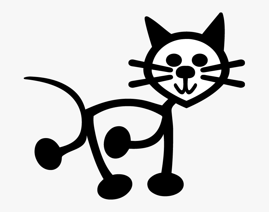 Stick Family Decals - Stick Figure Cat Png, Transparent Png, Free Download