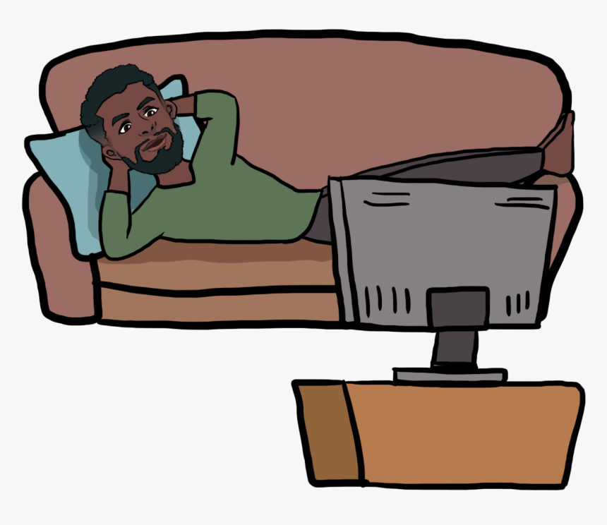 Man Watching Tv Png, Transparent Png, Free Download